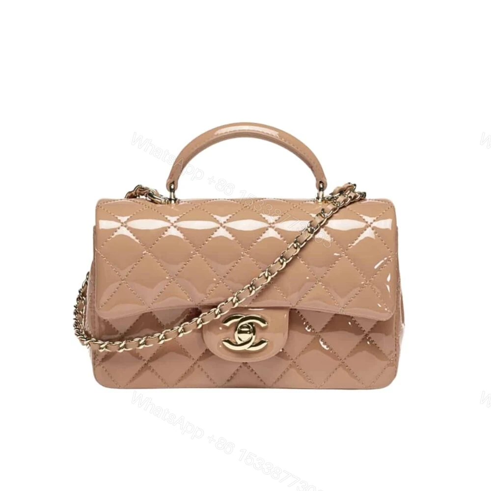Chanel Mini Classic Handbag With Top Handle Dark Beige 20Cm AS2431 B18237 NZW53 — view 1