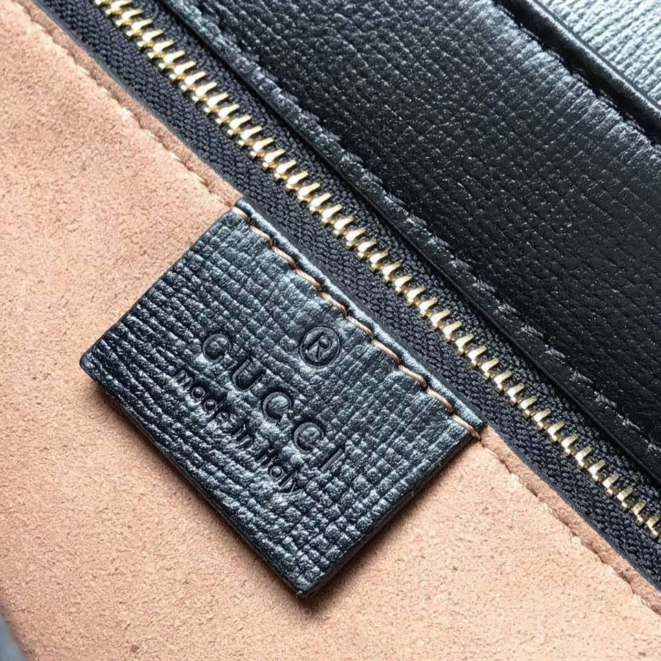 View 9 of Gucci 1955 Horsebit Like Auth Handbag Black Smooth Leather 25cm