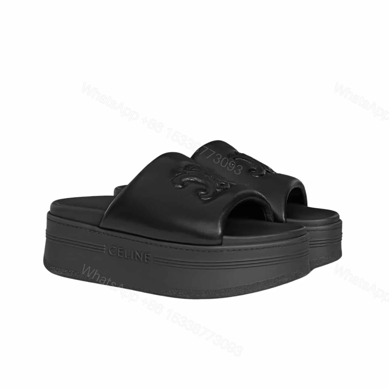 CELINE BLOCK SLIDE WITH TRIOMPHE BLACK 360435129C 38NO — view 1
