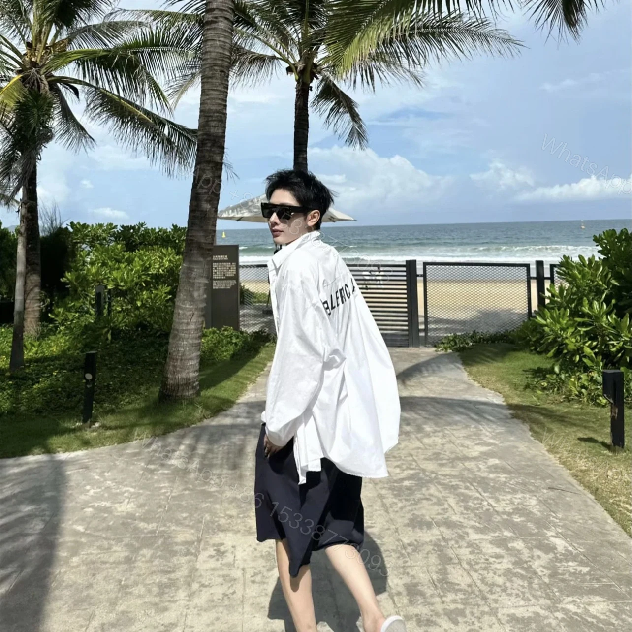View 14 of 高仿Balenciaga*SS24系列725377長袖襯衫白色