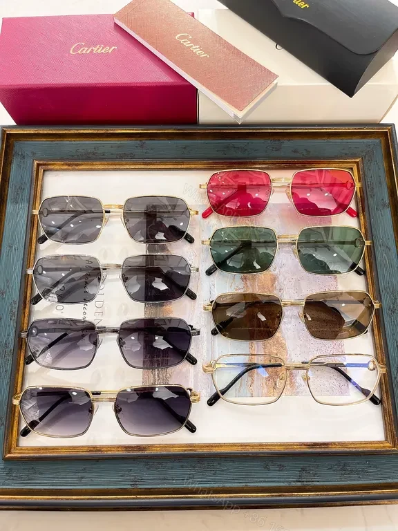 View 2 of Pink Cartier Sunglasses: Gold Frame, Pink Lenses, All-Day Comfort