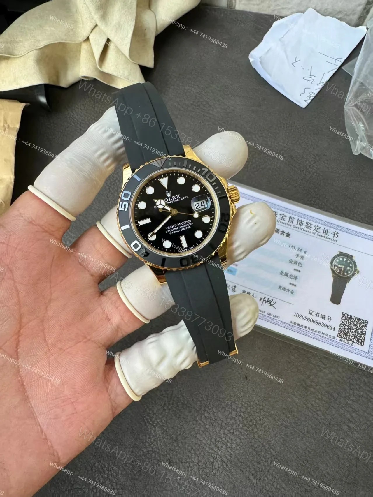 View 9 of Rolex Yacht-Master 226658 1:1 Replica 18K Gold Plated 42MM 3235 Movement Super Clone Watch