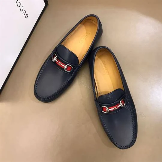 View 5 of GUCCI LEATHER DRIVER WITH WEB NAVY – LDG006