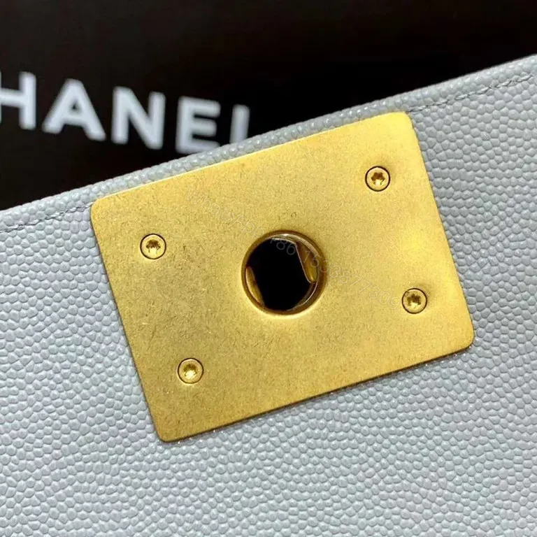 View 9 of Chic Gray Quilted Flap Bag with Gold Chain - Luxury