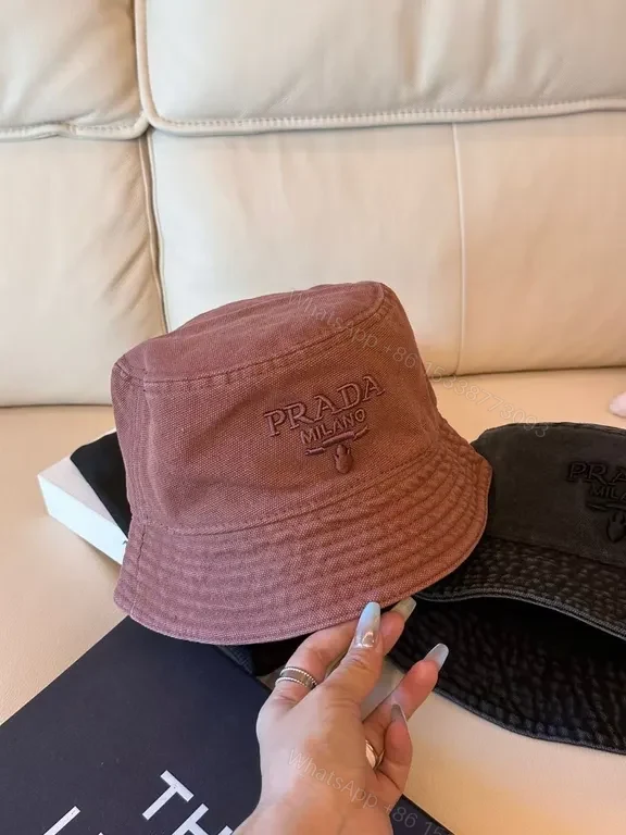 View 5 of Prada Milano-Accent Bucket Hat â€” Textured Luxury Comfort