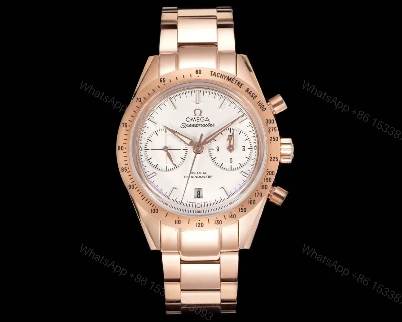 Omega Speedmaster Chronoscope 43MM Rose Gold White Dial Premium Bracelet Watch 329.51.44.51.01.002 — view 1