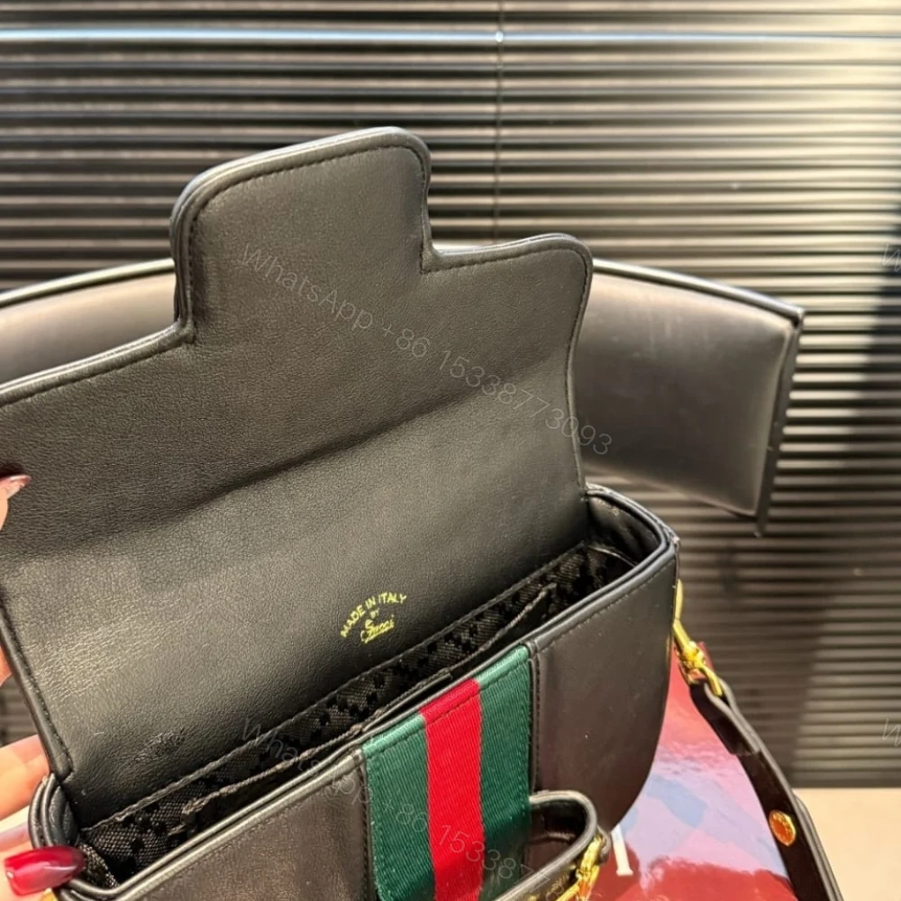 View 9 of Gucci Horsebit 1955 Small Shoulder Bag Black Leather 21cm