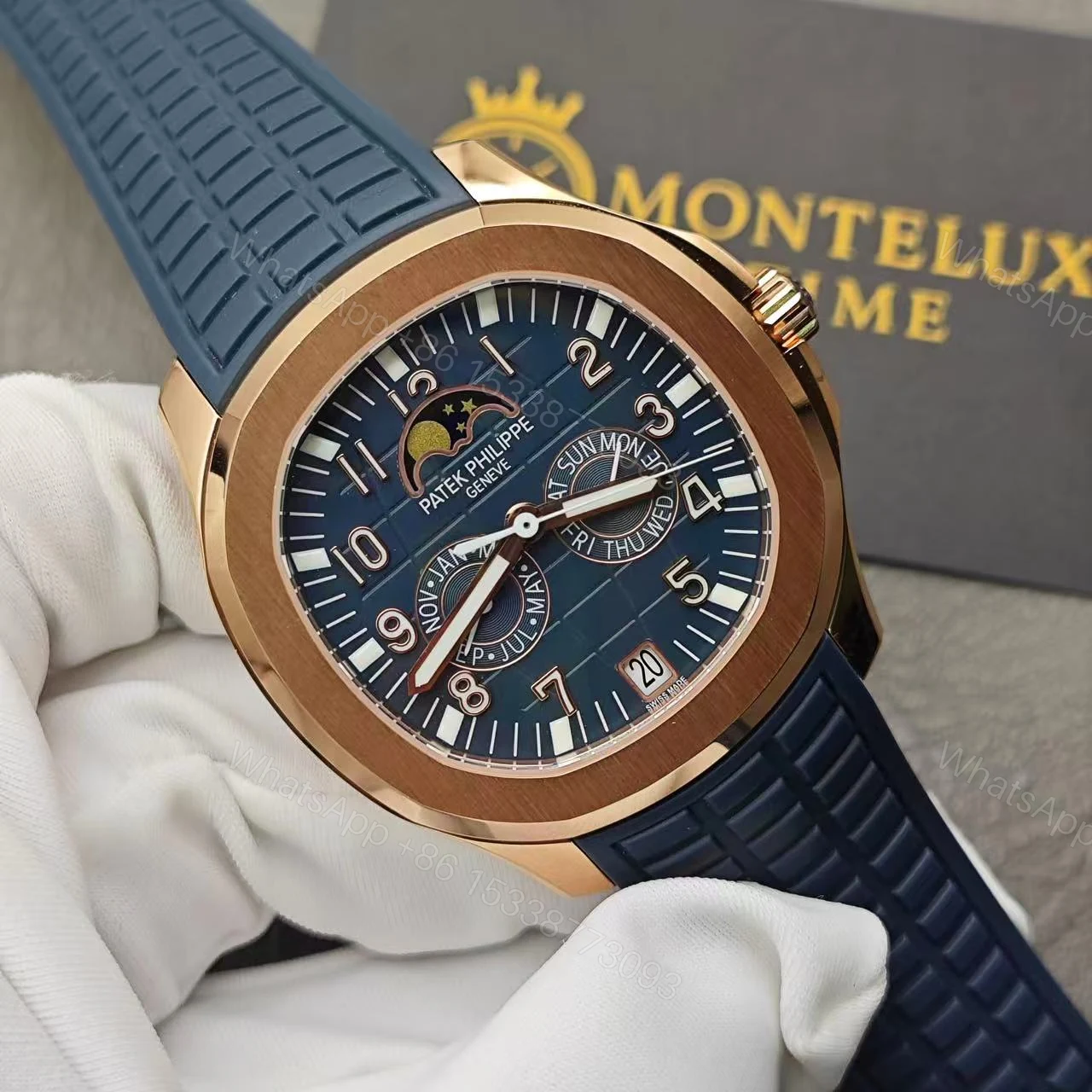 View 4 of Replica Swiss Patek Philippe Aquanaut Rose Gold 40mm
