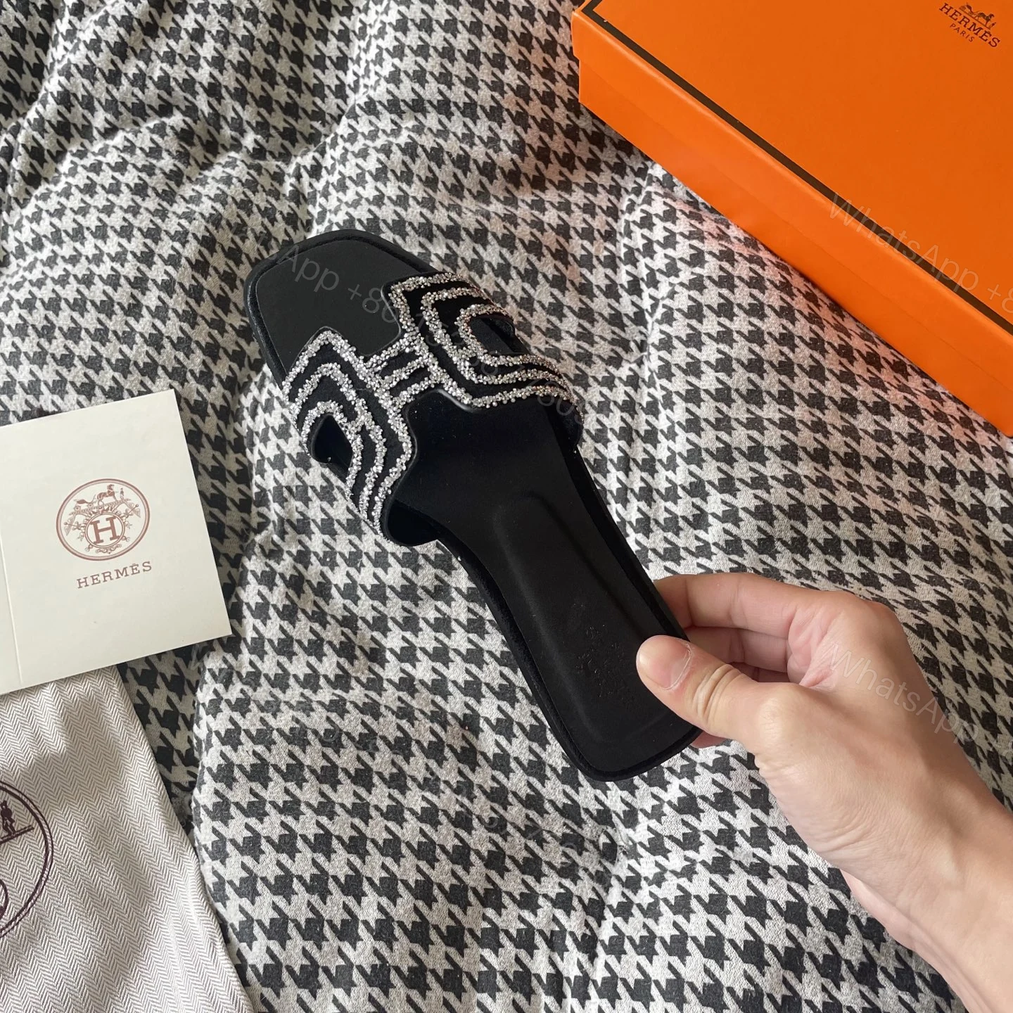 View 7 of HERMES ORAN SANDAL CRYSTLE BLACK H212010Z 02360