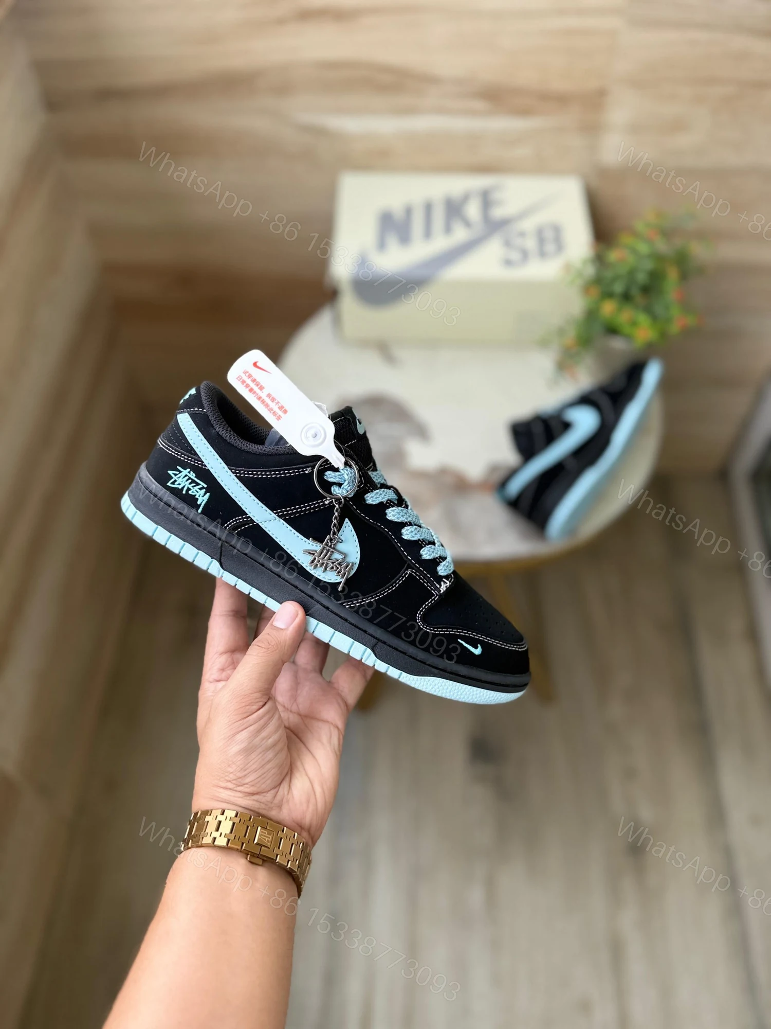 View 5 of FIRST COPY NIKE SB DUNK STUSSY BLACK WHITE 2025