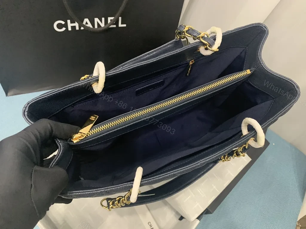 View 2 of Navy Quilted Tote: Luxe Everyday Carry Bag