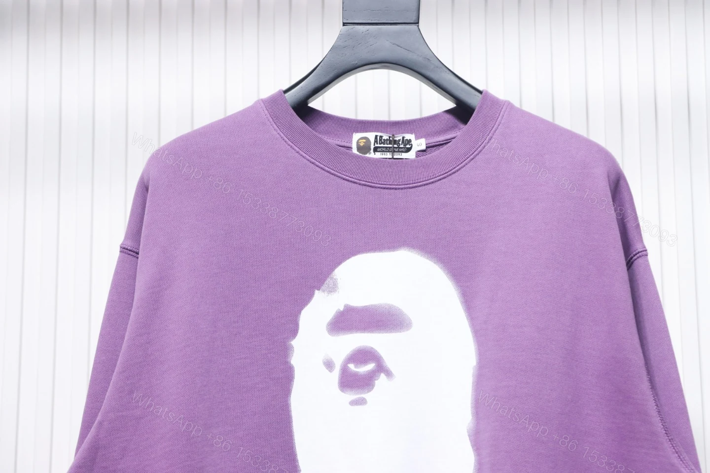 View 2 of BAPE 24FW Ape Head Purple Sweatshirt