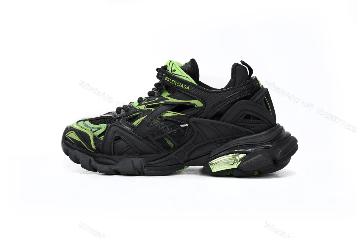 View 13 of Balenciaga Track 2 Sneaker Black Green 568614 W2GN3 1086