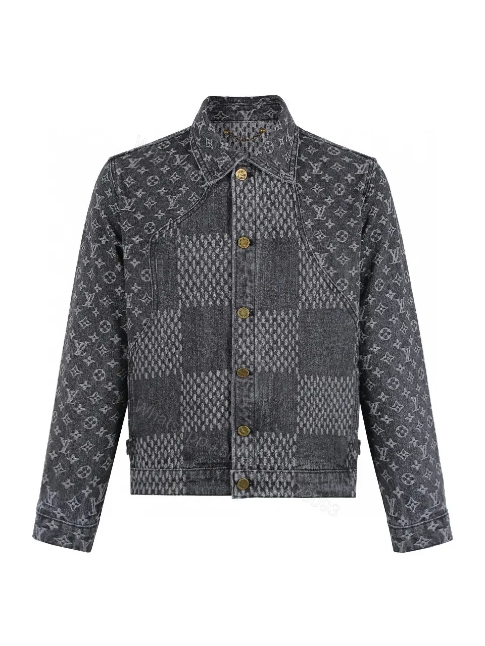 Monogram Patchwork Denim Jacket: Modern Texture & Signature Detail — view 1