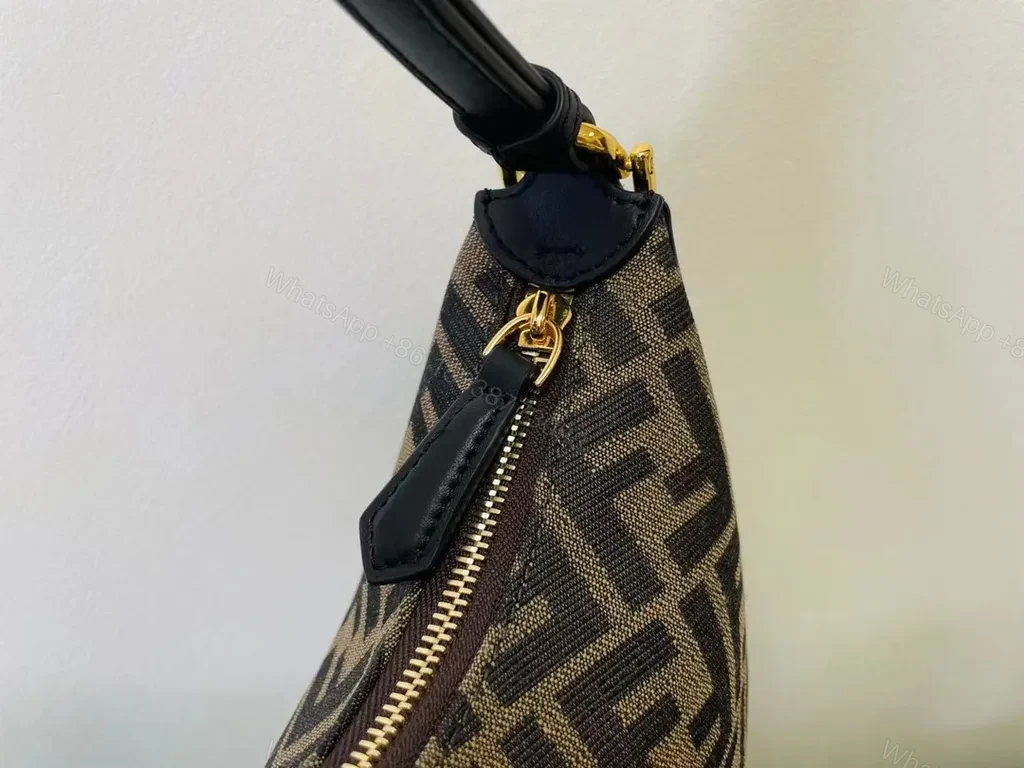 View 9 of Bold Logo Hobo Bag: Monogramed Leather & Canvas, Gold Accents