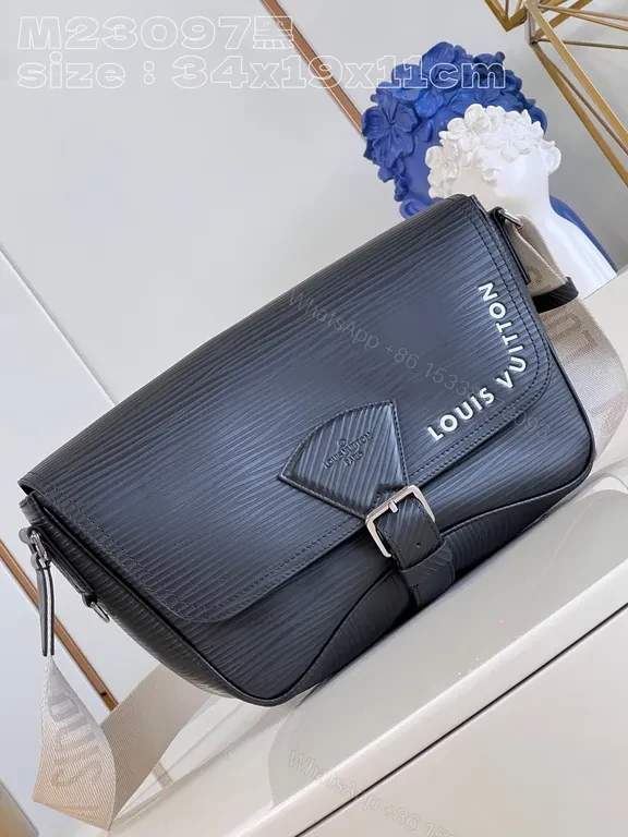 Charcoal Leather Crossbody: LV-Inspired, Hands-Free Style — view 1