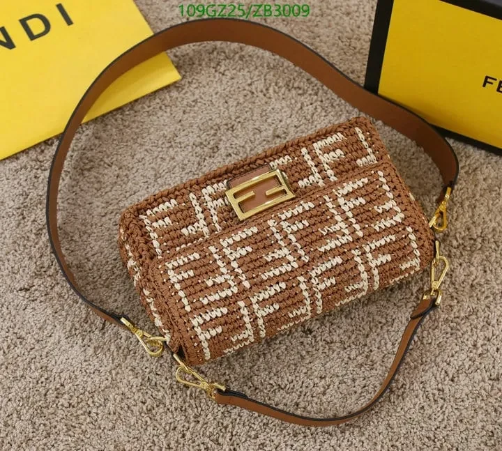 View 23 of Fendi Baguette Black Raffia Bag with Crocheted FF ZB9900