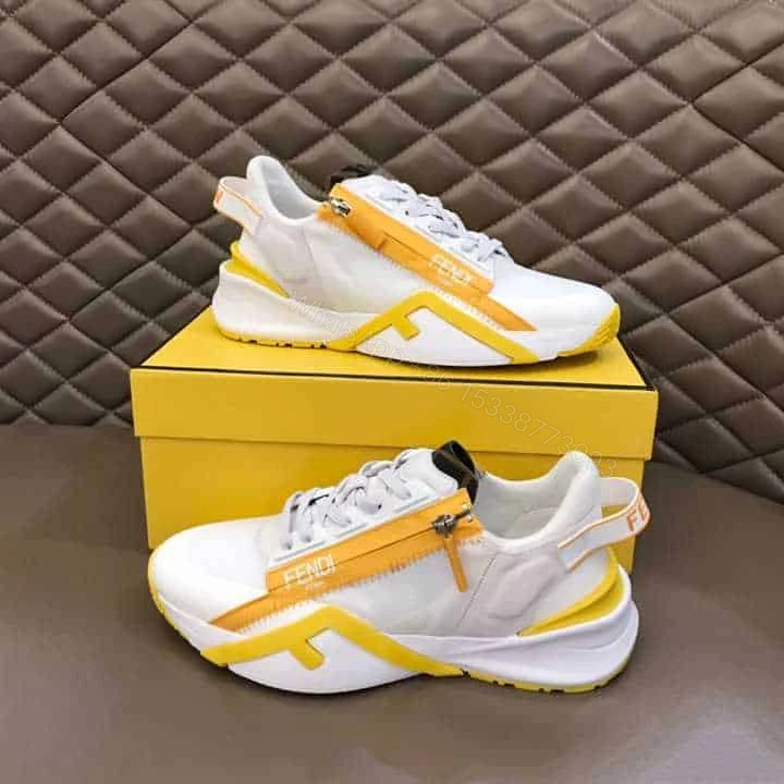 View 4 of FENDI CHUNKY LACE-UP TRAINERS YELLOW – FD20