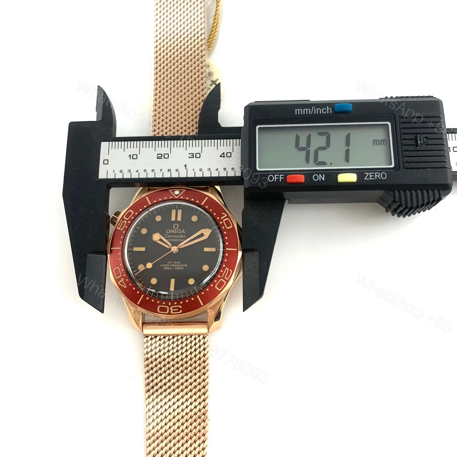 View 8 of Omega Seamaster Diver 300M Master Co-Axial 42 Bronze Gold Black Bracelet 210.90.42.20.01.003