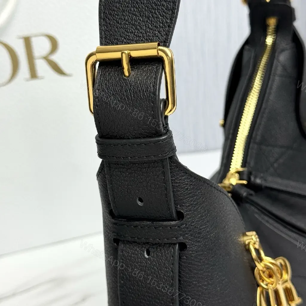 View 3 of Chic Structured Mini Bag Black Quilted Leather Gold Hardware