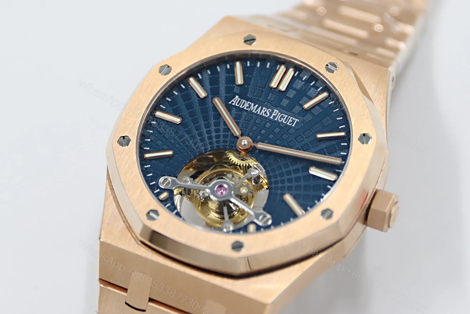 View 3 of ZF Factory Audemars Piguet Royal Oak Tourbillon V2 Upgrade Edition – Rose Gold with Blue Dial, 41mm Case, 2020 Model
