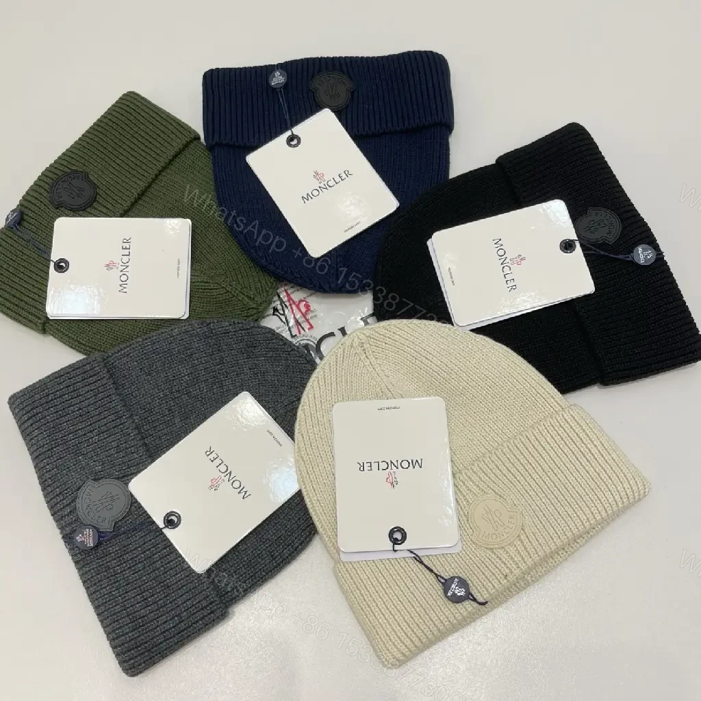 Textured Knit Beanie - Luxe Wool, Ribbed Style, Subtle Logo, All-Season Warmth — view 1