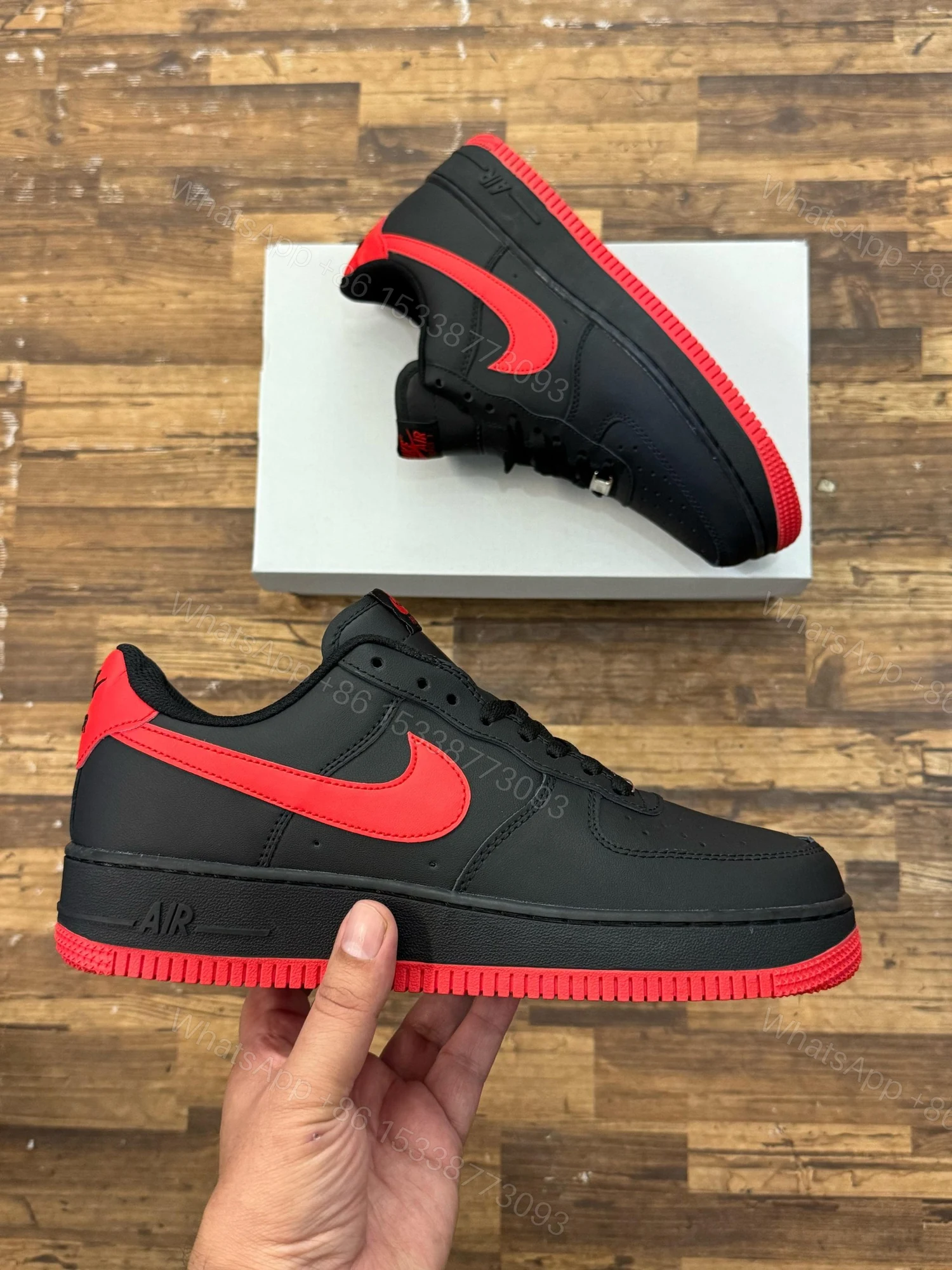 View 2 of First Copy Nike Air Force 1 “BlackRed”