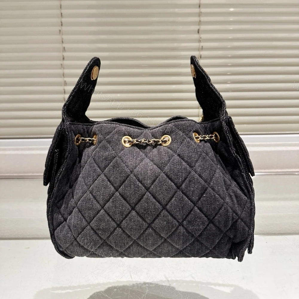 View 8 of Chanel 25 Small Handbag Washed Denim Black 26Cm AS5293 B20520 U0725