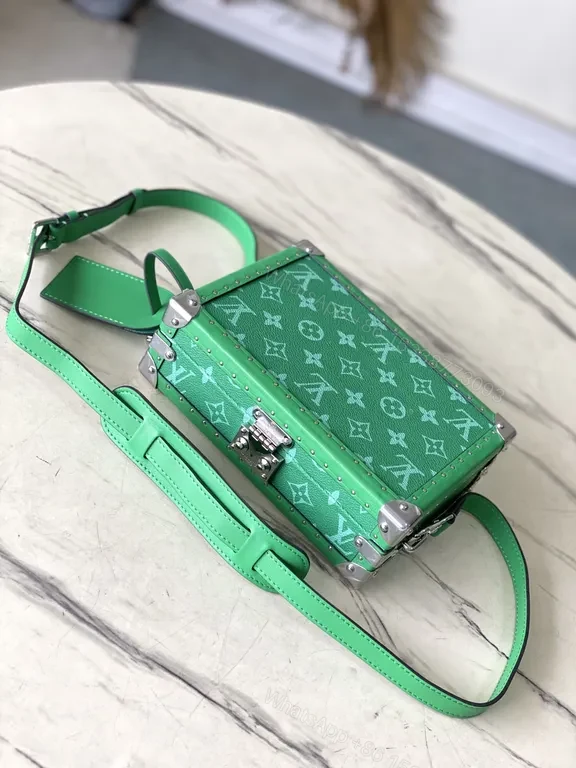 View 5 of Green Monogram Structured Bag - LV-Inspired, Durable, Versatile