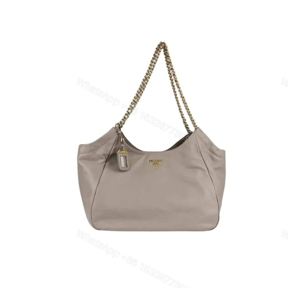 Prada Pomice Soft Chain Tote Bag Beige 38Cm — view 1