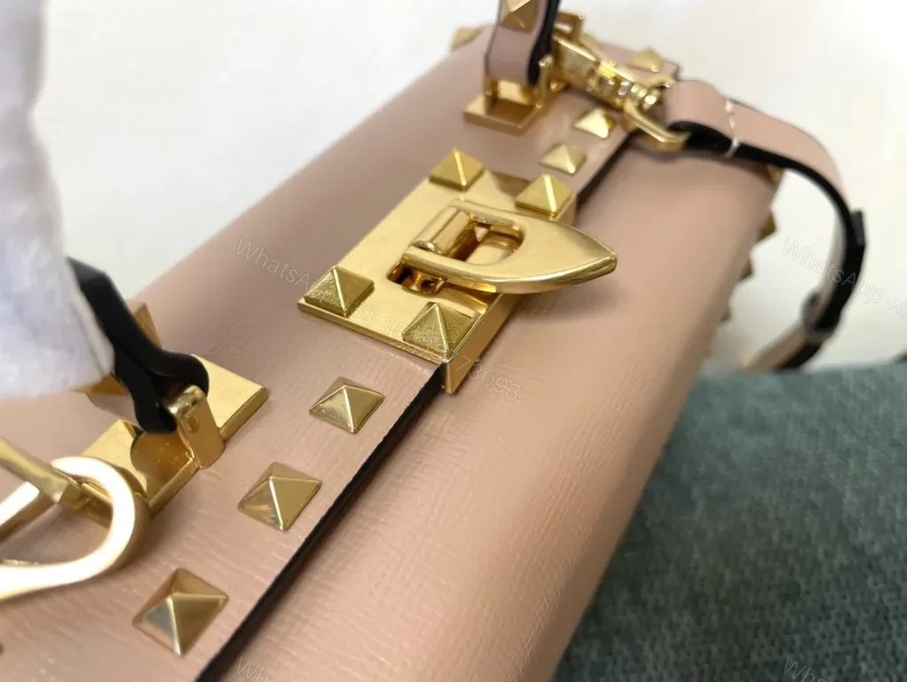 View 8 of Chic Pink Rockstud Mini Bag: Compact Luxury Handbag