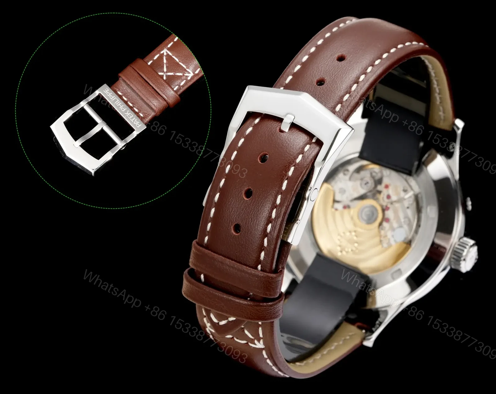 View 7 of Patek Philippe Calatrava Pilot Travel Time 42mm Leather Strap Premium Edition 5524G-001