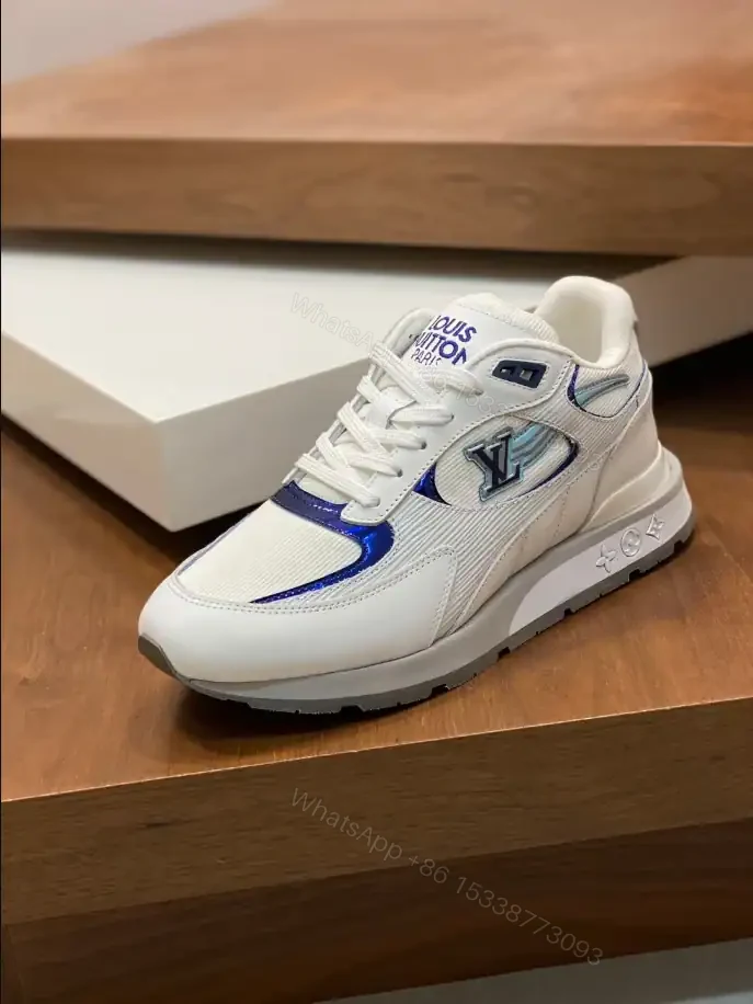 View 9 of LOUIS VUITTON RUN AWAY SNEAKERS IN WHITE AND BLUE – LSVT360