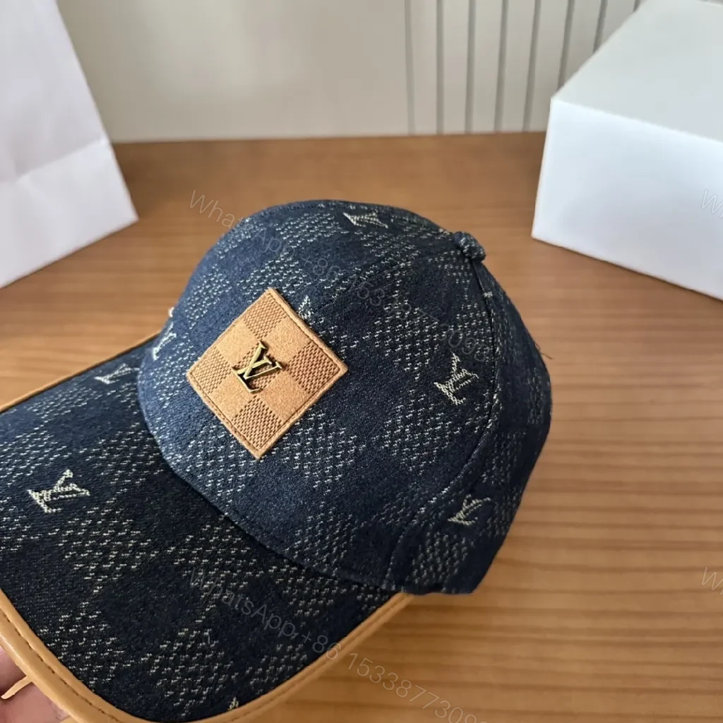 View 7 of Denim-Textured Cap: Subtle LV-Inspired, Travel-Ready Style