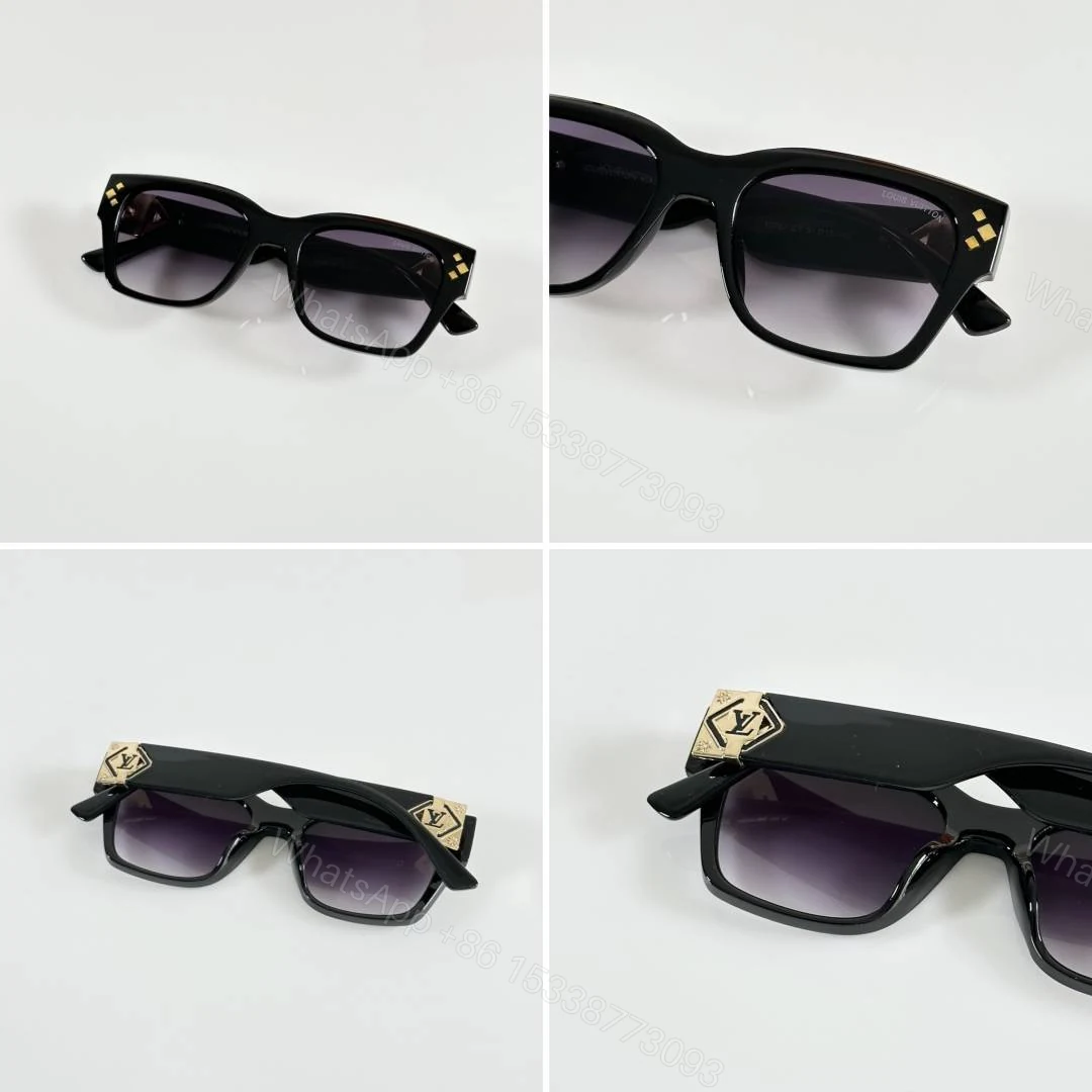 View 2 of First Copy Louis Vuitton Black Square Frame Grey Gradient Men’s Sunglasses