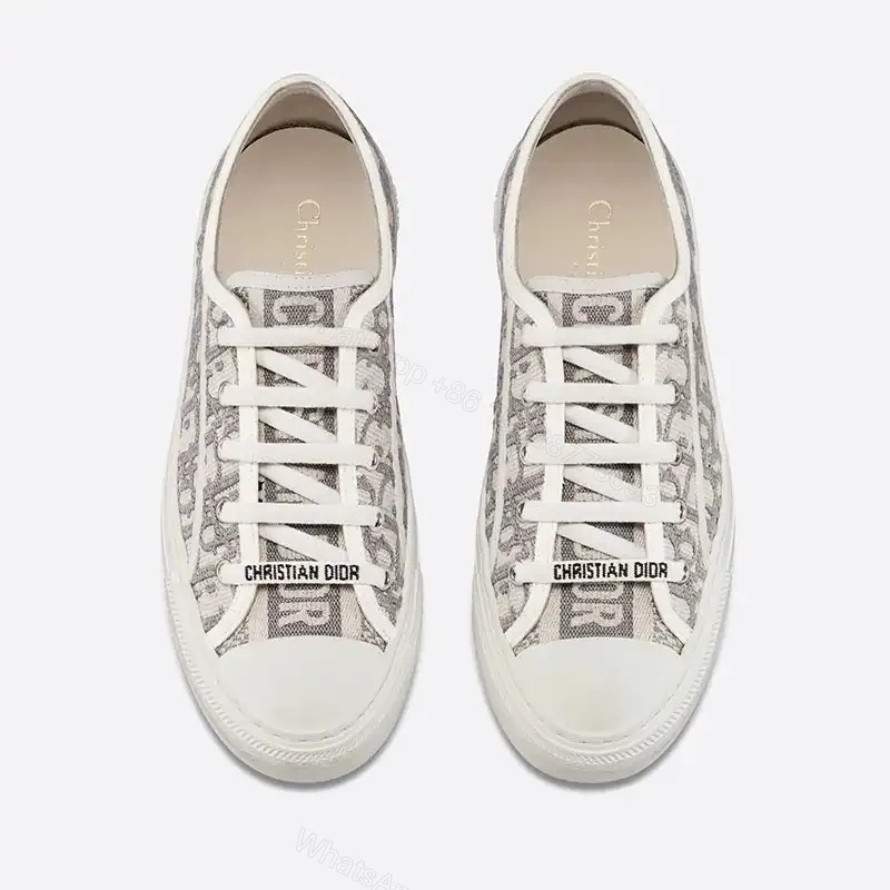 View 2 of WALK’N’DIOR SNEAKERS WOMEN OBLIQUE EMBROIDERED COTTON GREY – CD170