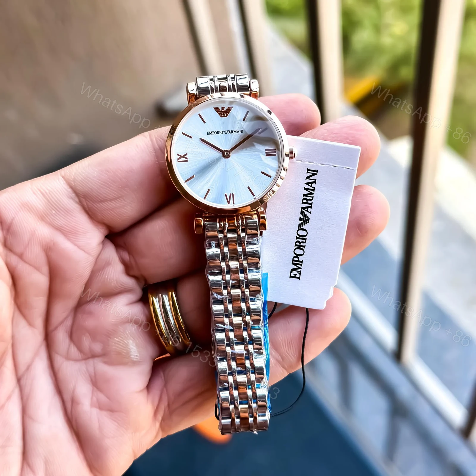 View 3 of Emporio Armani Slim Watch White Roman Dial