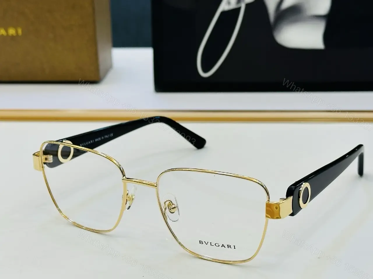 View 9 of Titanium Frame Eyewear: Two-Tone, Oversized Square Glasses