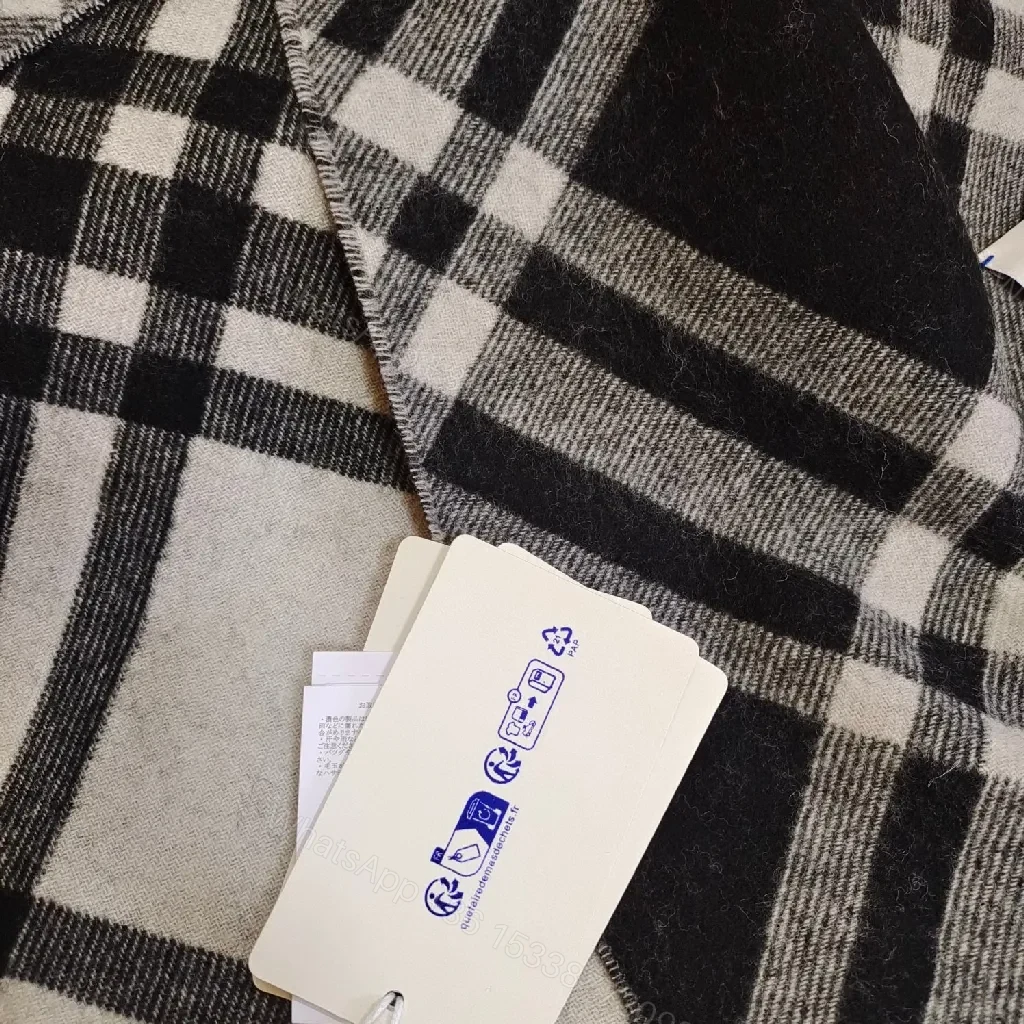 View 5 of Patterned Luxury Throw: Plaid Plush Fringe Scarves