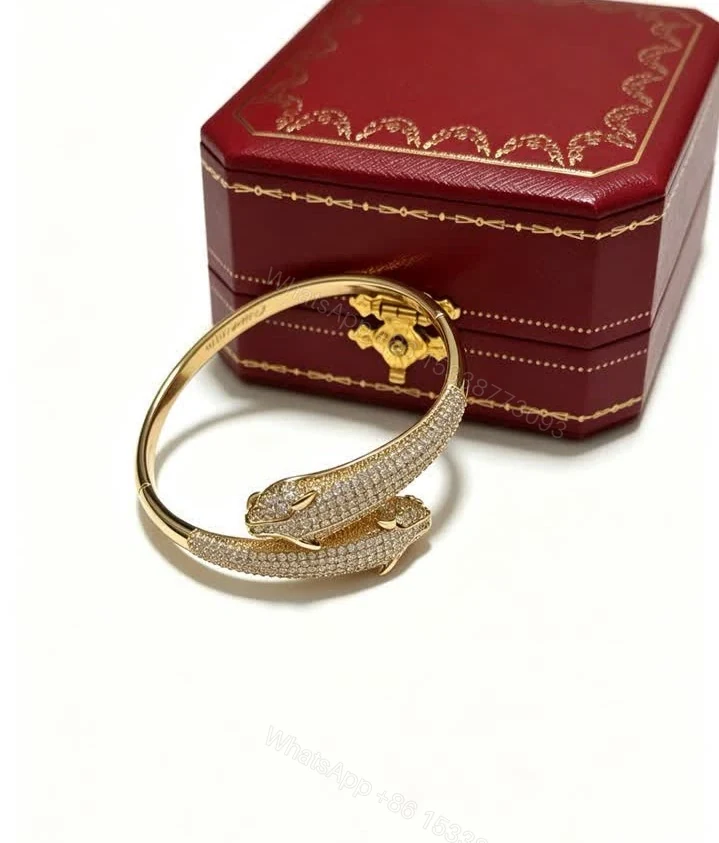 View 5 of Cartier Replica Panthère Double Head Pavé Bracelet