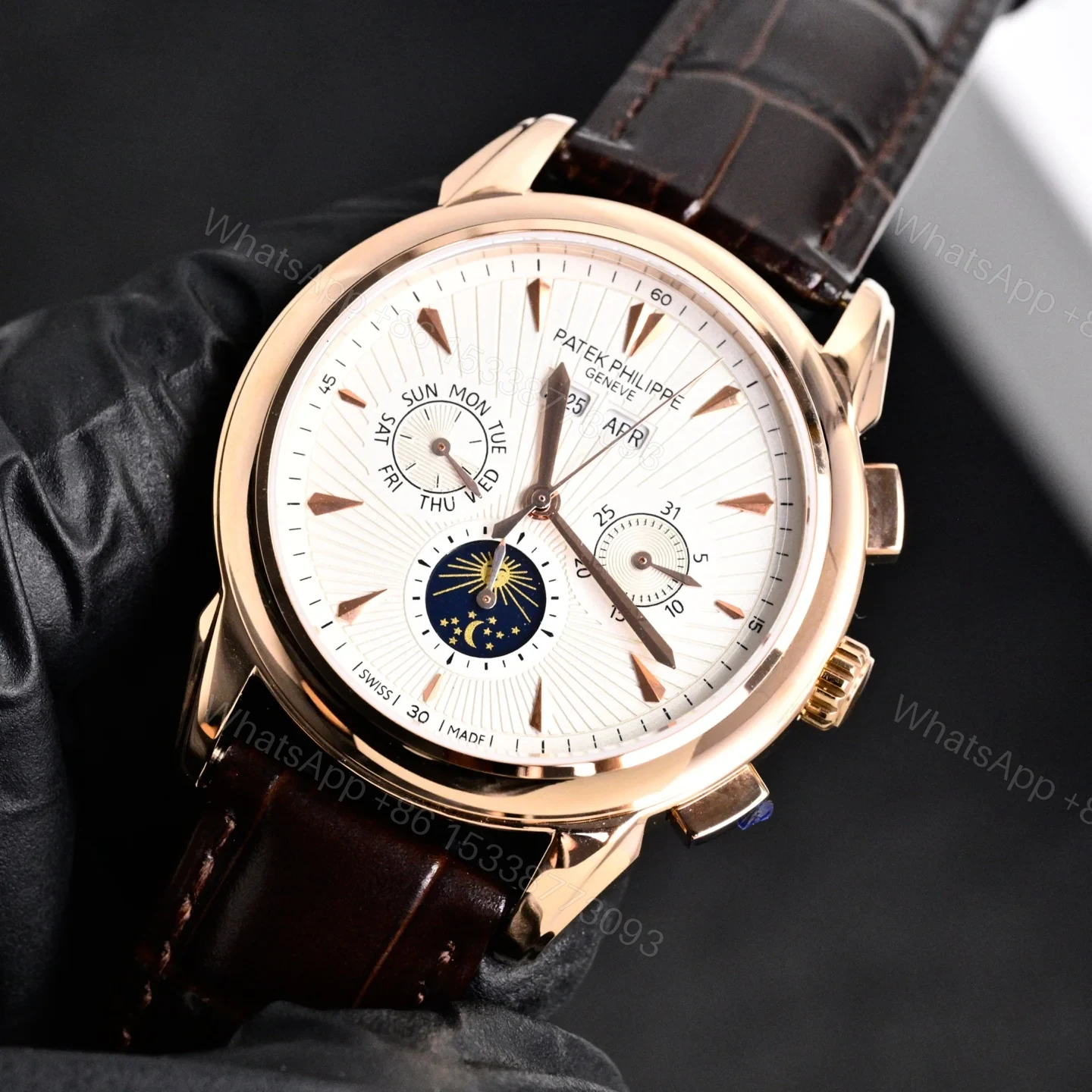 View 7 of Patek Philippe Complicated Functions Men’s Watch 42mm Leather Strap Ultimate Edition TW-PP-COMPLICATION-9100-42