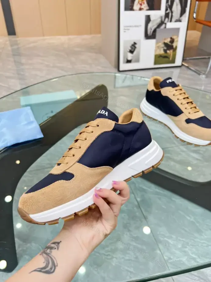 View 3 of PRAX 01 DELAVÉ SUEDE AND RE-NYLON SNEAKERS – PRD048