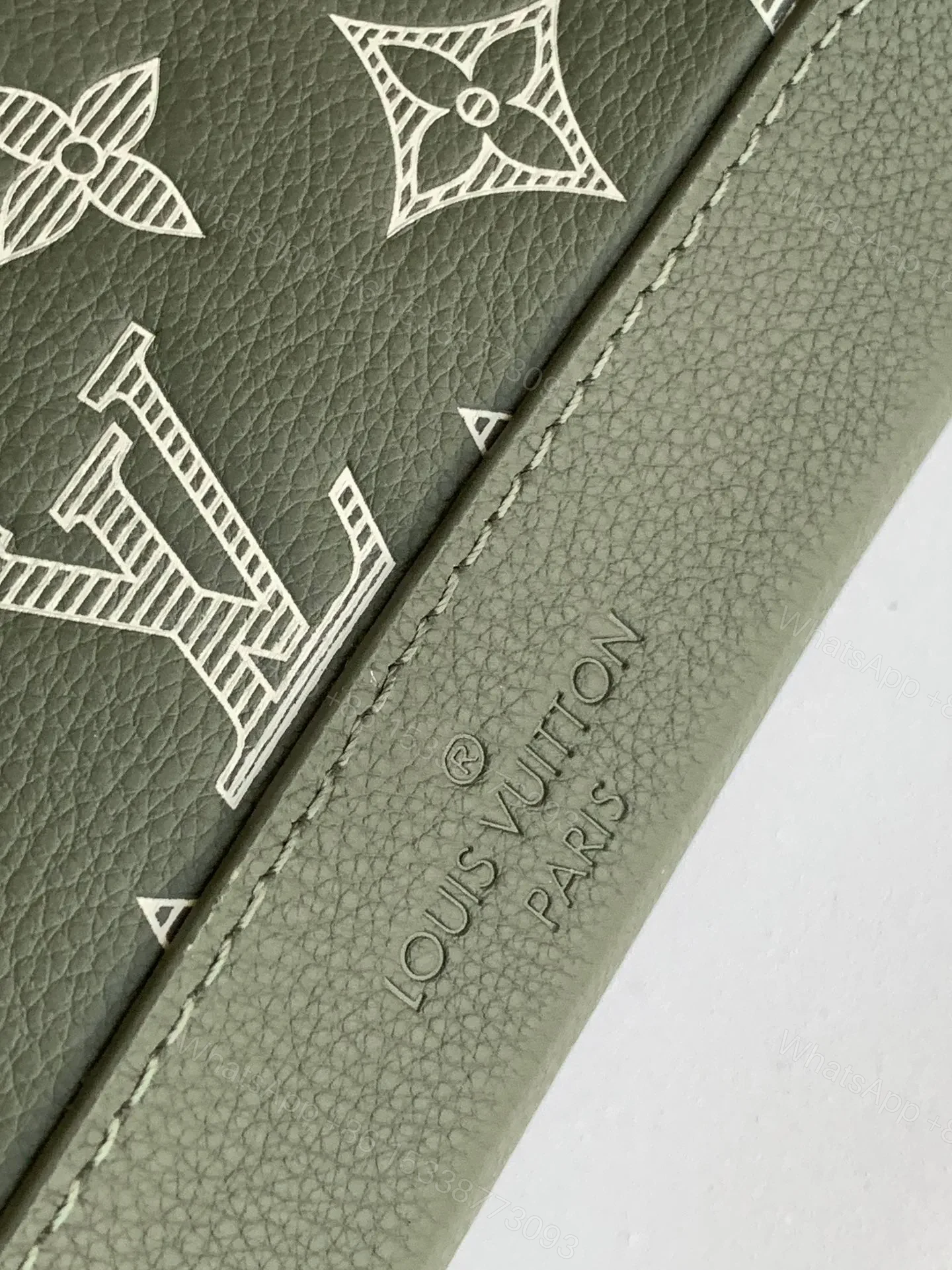 View 2 of LV DUO CROSSBAG BAG 42 IN GREEN AND WHITE MONOGRAM SHADOW COWHIDE