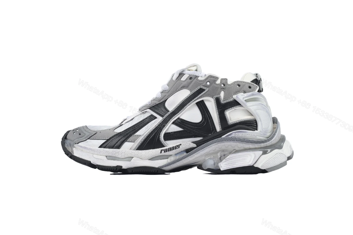 View 6 of Balenciaga Runner Sneaker 'Grey White Black' 772774 W3RNY 9012