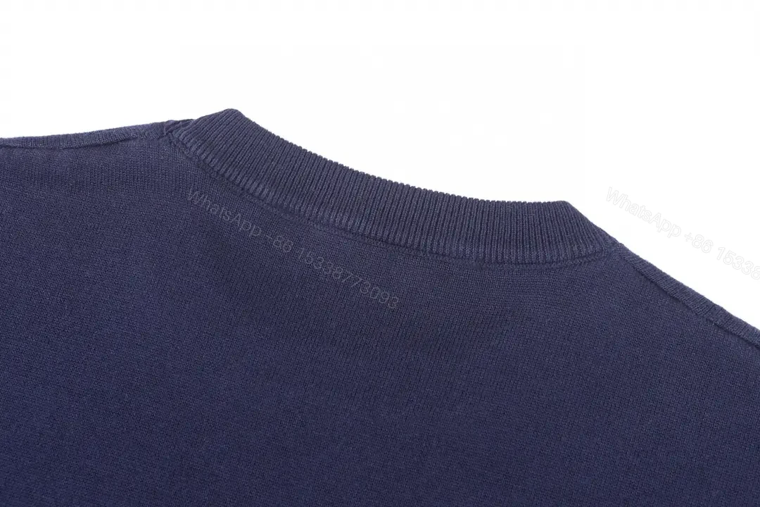 View 6 of Navy Knit Tee—Short Sleeve, Solid, LV Logo Chest