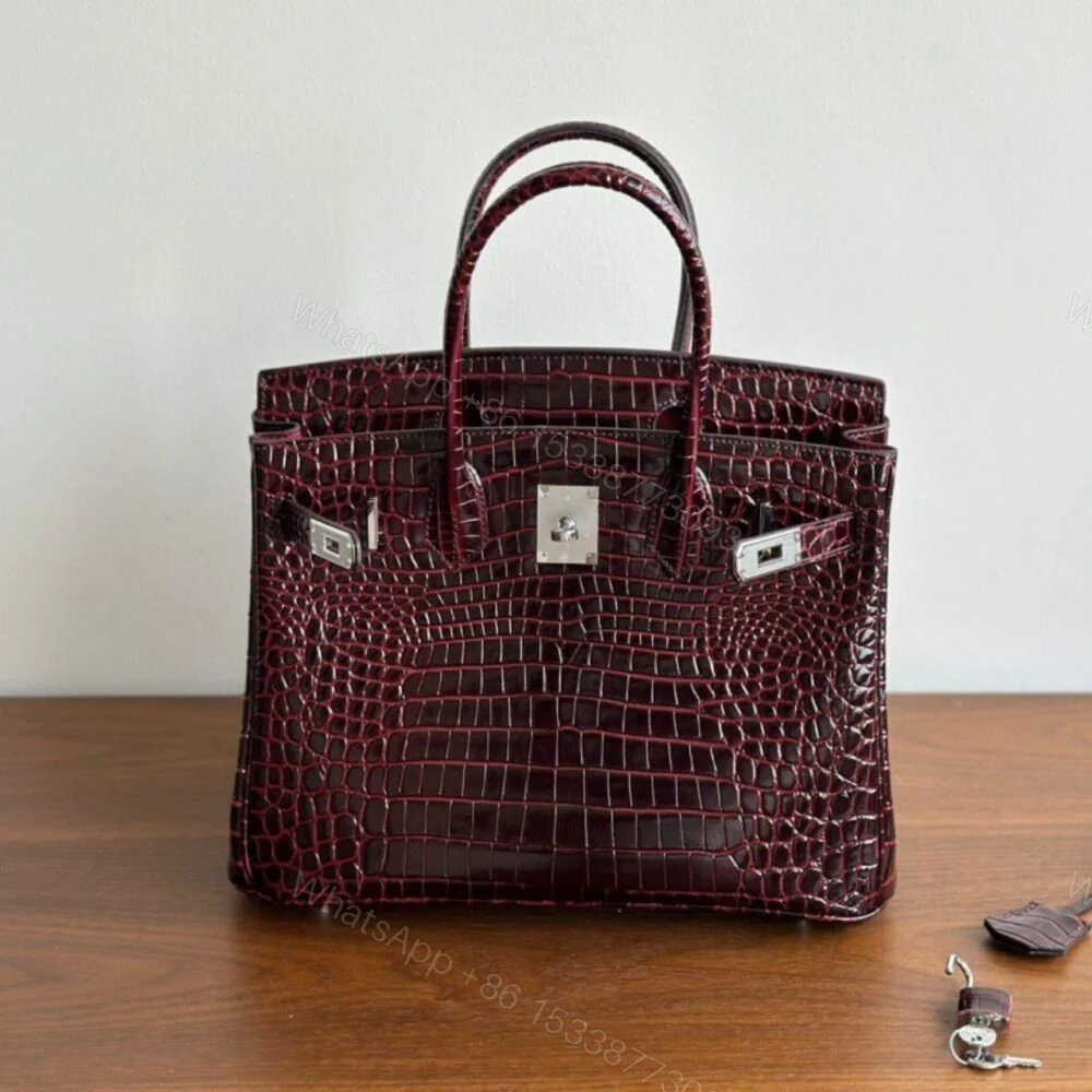 View 2 of Hermes Birkin 30 Bordeaux Shiny Silver Hardware 30Cm