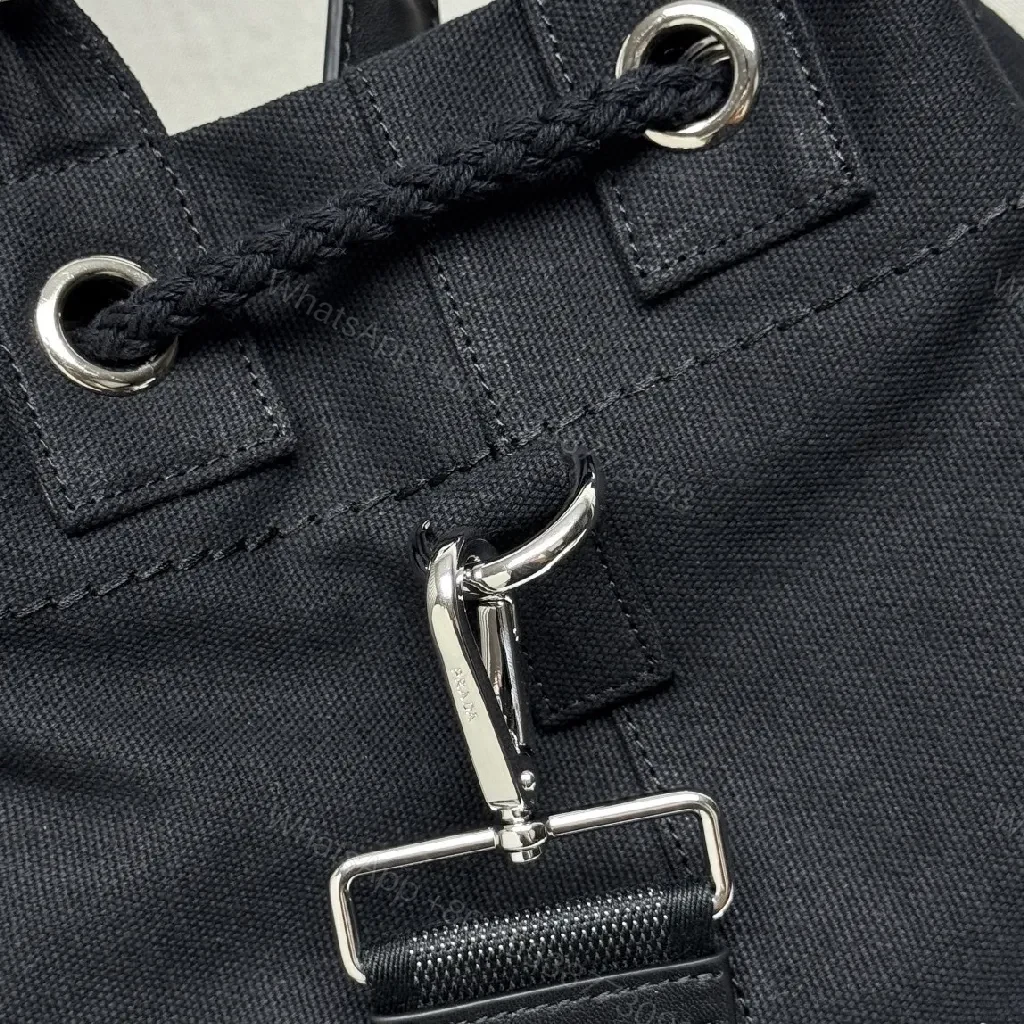 View 6 of Minimalist Black Drawstring Backpack — Subtle Luxury, Everyday