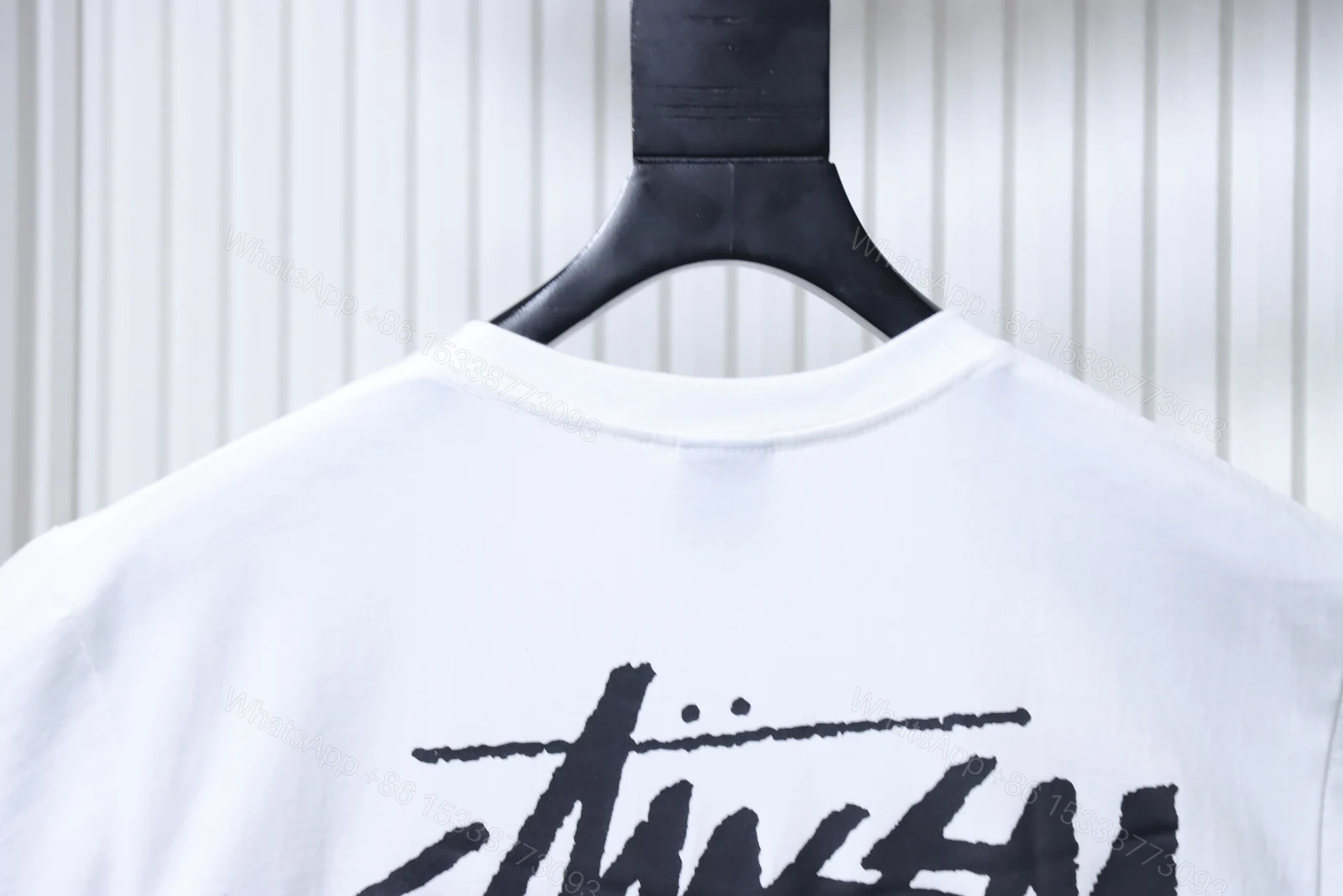 View 3 of Stussy black 8-ball print short-sleeved shirt white