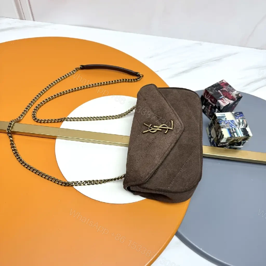 View 3 of Lux Velvet YSL-Inspired Shoulder Bag in Rich Brown
