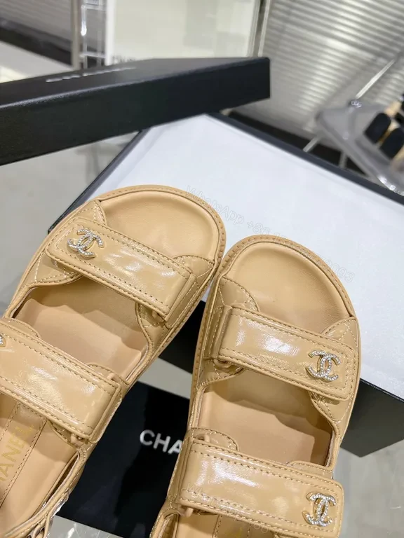View 6 of Beige Chanel-Style Sandals: Everyday Luxe, All-Day Comfort
